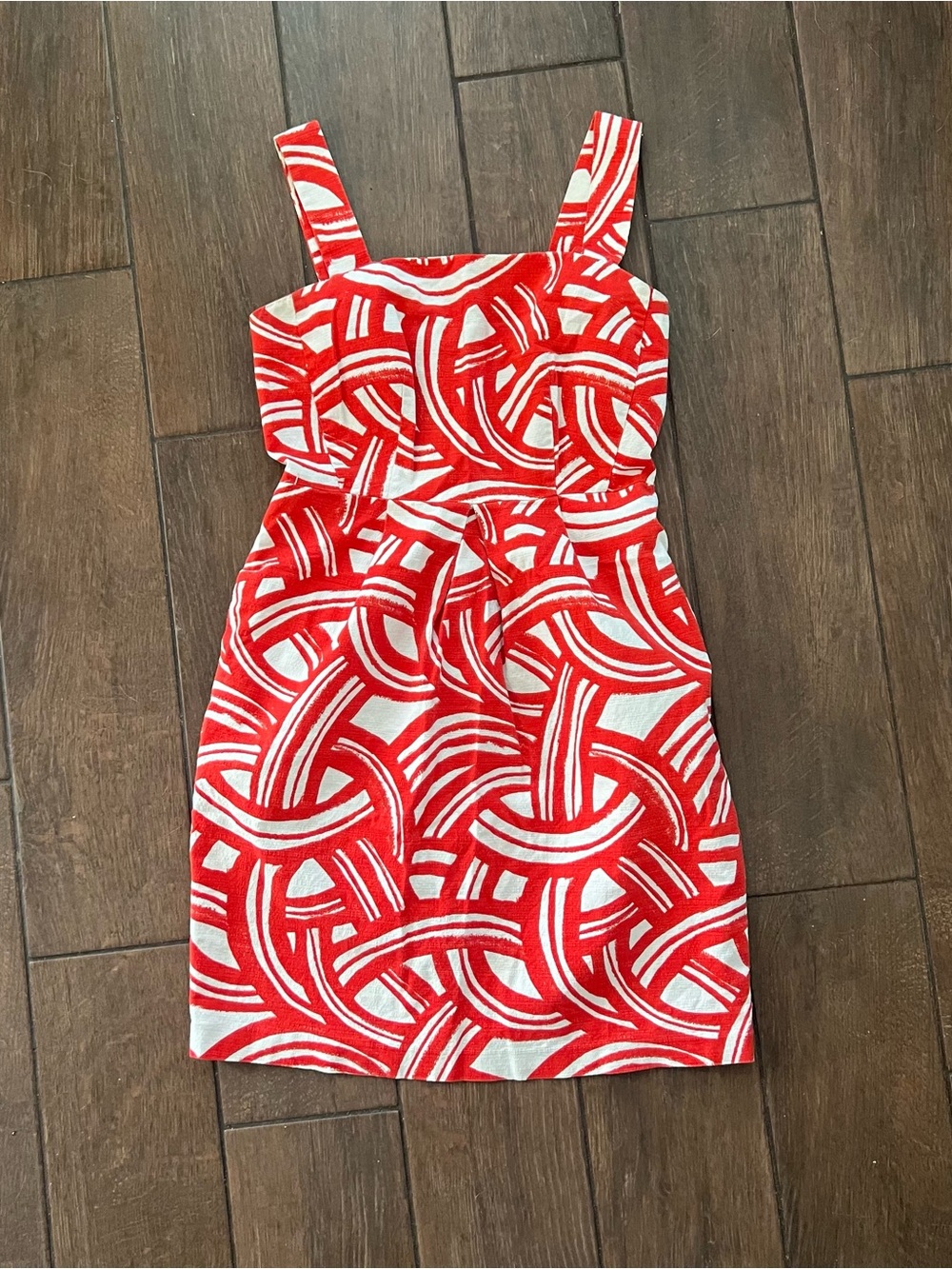 Banana Republic Sleeveless Sheath Dress Burnt Orange/White size 4 Wedding Guest